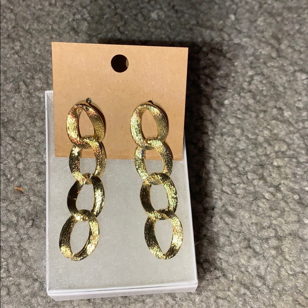 Gold chain earrings